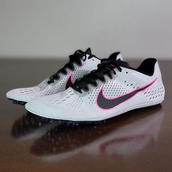 Nike Zoom Victory Elite Running Shoes Spikes White Pink Black Men\'s Size 11.5